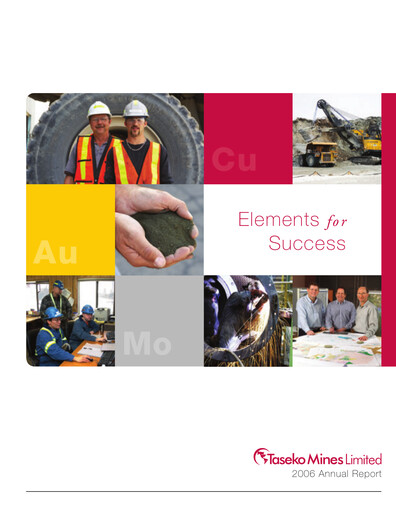 Thumbnail Taseko Mines
 Annual Report 2006