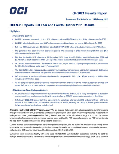 Miniature OCI Rapport trimestriel 2021-q4