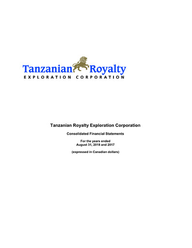 Thumbnail Tanzanian Gold Corporation Financial Statement 2018