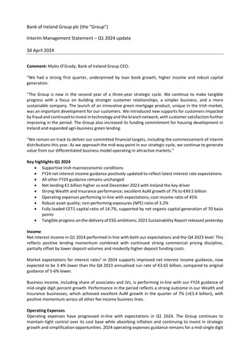 Thumbnail Bank of Ireland Group Quarterly Report 2024-q1