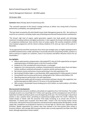 Thumbnail Bank of Ireland Group Quarterly Report 2024-q3