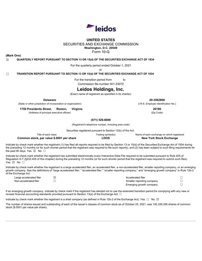Thumbnail Leidos Quarterly Report 2021-q3