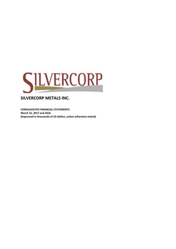 Thumbnail Silvercorp Metals
 Financial Statement fy2017