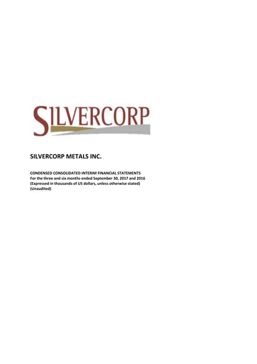 Thumbnail Silvercorp Metals
 Quarterly Report fy2018-q2