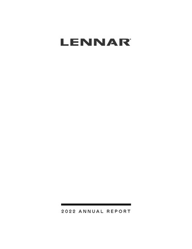 Thumbnail Lennar Annual Report 2022
