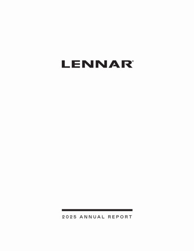 Thumbnail Lennar Annual Report 2025
