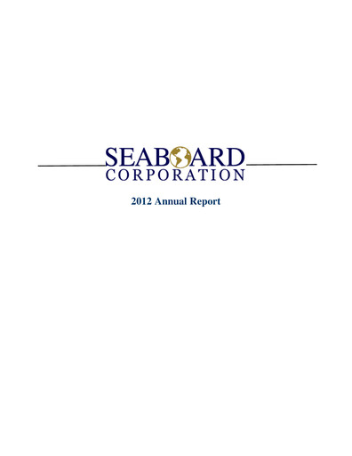Miniature Seaboard Corporation Rapport annuel 2012