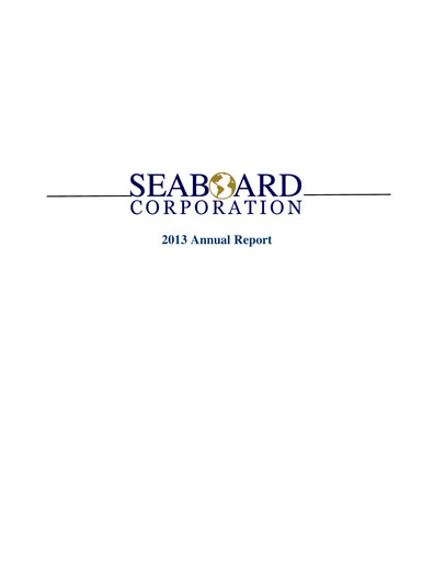 Miniature Seaboard Corporation Rapport annuel 2013