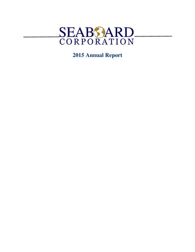 Miniature Seaboard Corporation Rapport annuel 2015