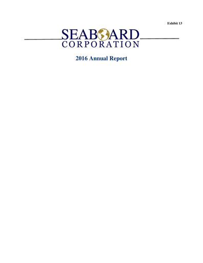 Miniature Seaboard Corporation Rapport annuel 2016