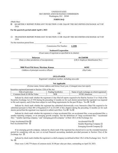 Miniature Seaboard Corporation Rapport trimestriel 2023-q1