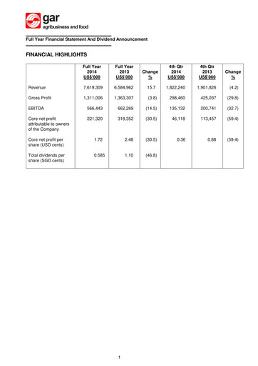 Thumbnail Golden Agri-Resources Financial Statement 2014