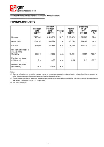 Thumbnail Golden Agri-Resources Financial Statement 2016