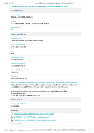 Thumbnail Golden Agri-Resources Financial Statement 2024