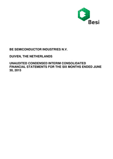 Thumbnail BE Semiconductor
 Half-year Report 2015-h1