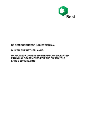 Thumbnail BE Semiconductor
 Half-year Report 2019-h1