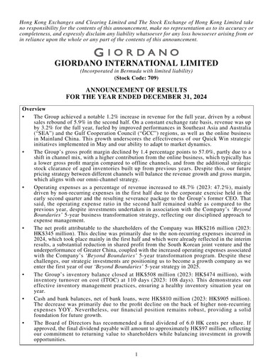 Miniature Giordano Rapport financier 2024