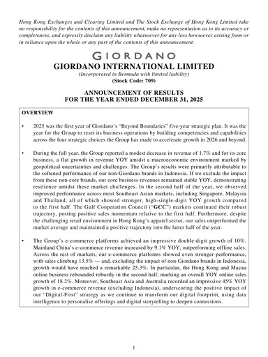 Miniature Giordano Rapport financier 2025