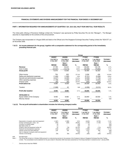 Thumbnail Riverstone Holdings Financial Statement 2007