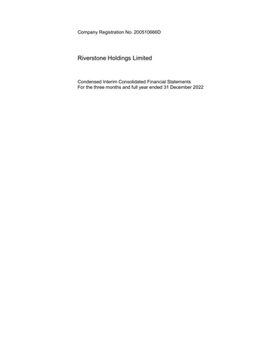 Thumbnail Riverstone Holdings Financial Statement 2022