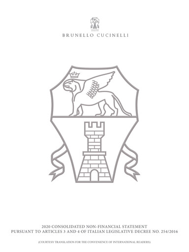 Miniature Brunello Cucinelli Rapport de durabilité 2020