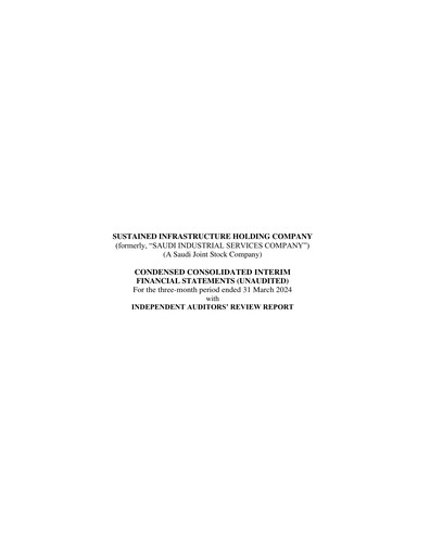Thumbnail Sustained Infrastructure Holding Company (sisco) Quarterly Report 2024-q1