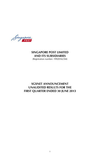 Thumbnail Singapore Post Quarterly Report 2013-2014-q1