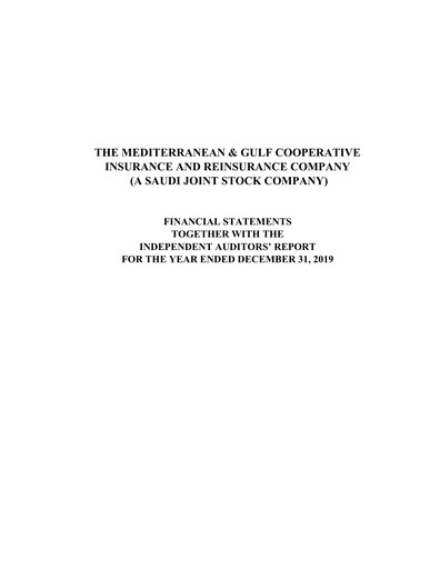 Thumbnail Medgulf (The Mediterranean and Gulf Cooperative Insurance and Reinsurance Company) Financial Statement 2019