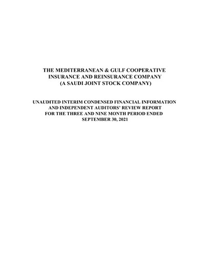 Thumbnail Medgulf (The Mediterranean and Gulf Cooperative Insurance and Reinsurance Company) Quarterly Report 2021-q3