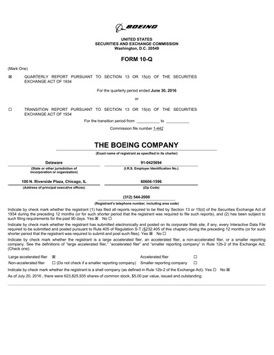 Miniature Boeing Rapport trimestriel 2016-q2