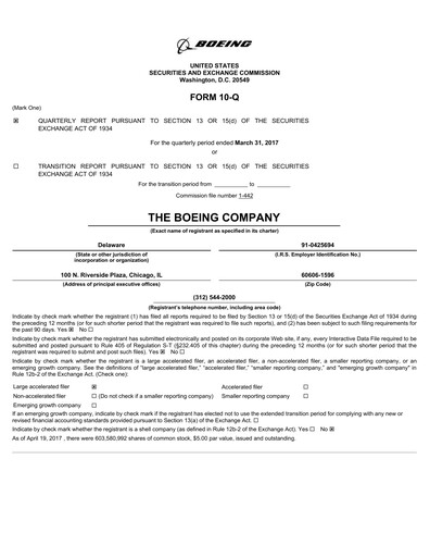 Miniature Boeing Rapport trimestriel 2017-q1