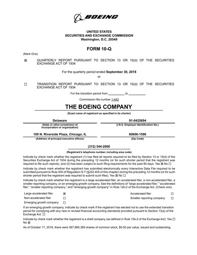 Miniature Boeing Rapport trimestriel 2018-q3