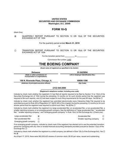 Miniature Boeing Rapport trimestriel 2019-q1