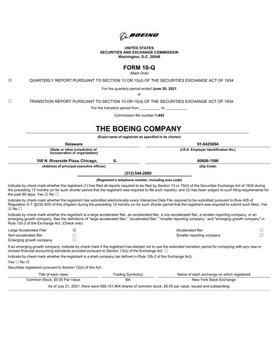 Miniature Boeing Rapport trimestriel 2021-q2