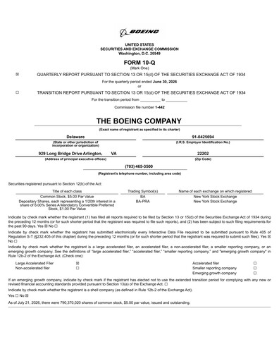 Miniature Boeing Rapport trimestriel 2026-q2