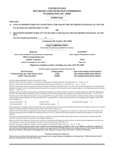 Thumbnail LKQ Corporation Annual Report 2024
