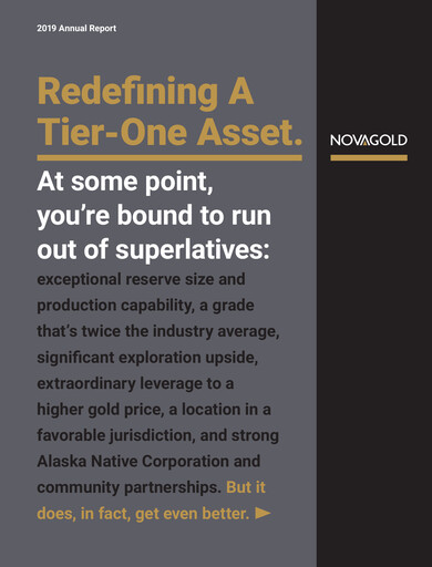 Thumbnail NovaGold Resources
 Annual Report 2019