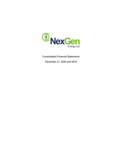 Thumbnail NexGen Energy
 Financial Statement 2020