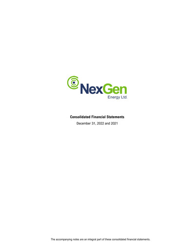 Thumbnail NexGen Energy
 Financial Statement 2022