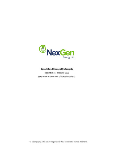 Thumbnail NexGen Energy
 Financial Statement 2023