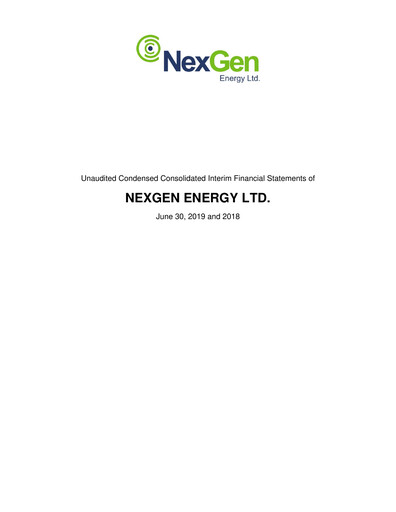 Thumbnail NexGen Energy
 Quarterly Report 2019-q2
