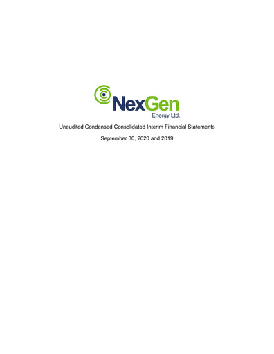 Thumbnail NexGen Energy
 Quarterly Report 2020-q3