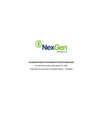 Thumbnail NexGen Energy
 Quarterly Report 2022-q1