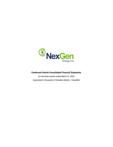 Thumbnail NexGen Energy
 Quarterly Report 2023-q1