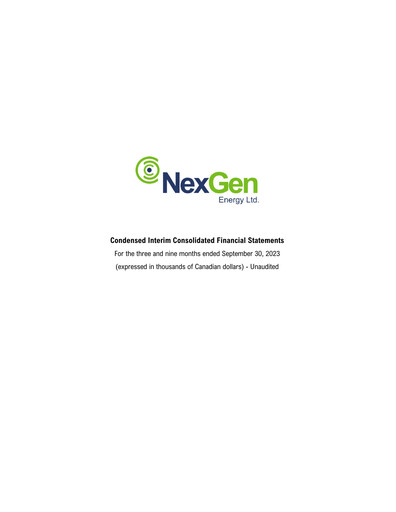 Thumbnail NexGen Energy
 Quarterly Report 2023-q3