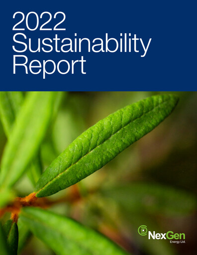 Thumbnail NexGen Energy
 Sustainability Report 2022