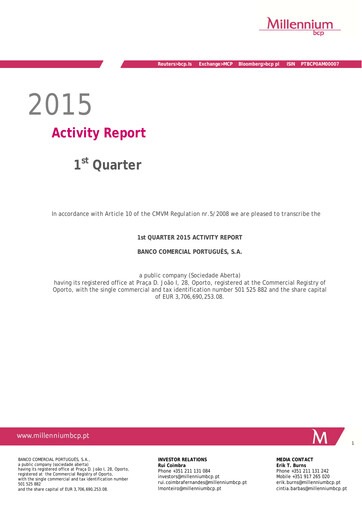 Thumbnail Banco Comercial Português (Millennium bcp) Quarterly Report 2015-q1