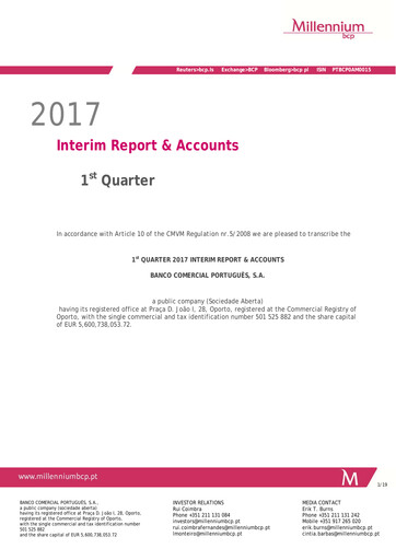 Thumbnail Banco Comercial Português (Millennium bcp) Quarterly Report 2017-q1