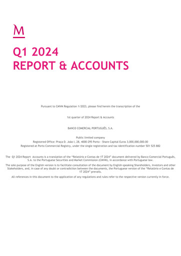 Thumbnail Banco Comercial Português (Millennium bcp) Quarterly Report 2024-q1