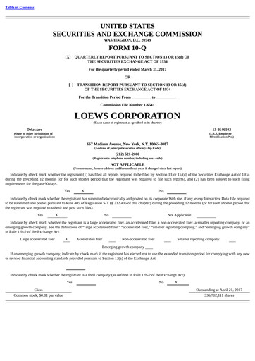 Vorschaubild Loews Corporation
 Quartalsbericht 2017-q1